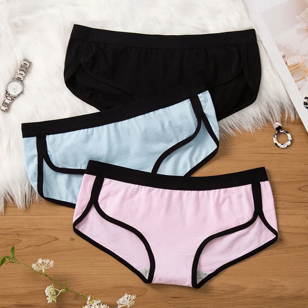 Slip stile sportivo Pantaloncini Mutandine tinta unita Intimo in cotone a vita bassa Mutandine comode da donna sexy