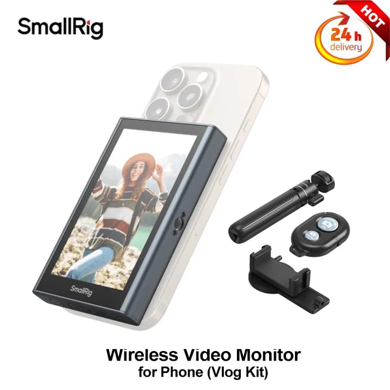 SmallRig Wireless Video Monitor for Phone Rear Camera Selfie Vlog Monitor for Live Stream for iPhone Android Vlog Kit-4851