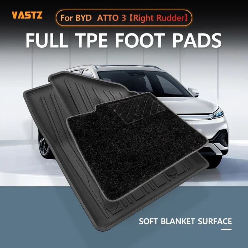 Tappetini per BYD ATTO 3 Timone destro 2022-2025 TPE Cuscinetti per bagagliaio Coperta morbida Superficie Rivestimenti per piedi Fodere per pavimenti per auto impermeabili