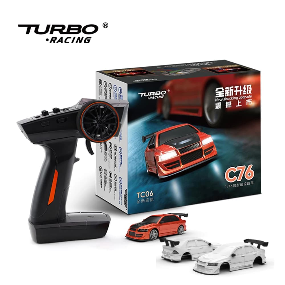 Auto da Corsa Turbo Racing 1/76 C76, Modello Telecomandato RTR in Scala, Giocattolo da Scrivania per Adulti e Bambini