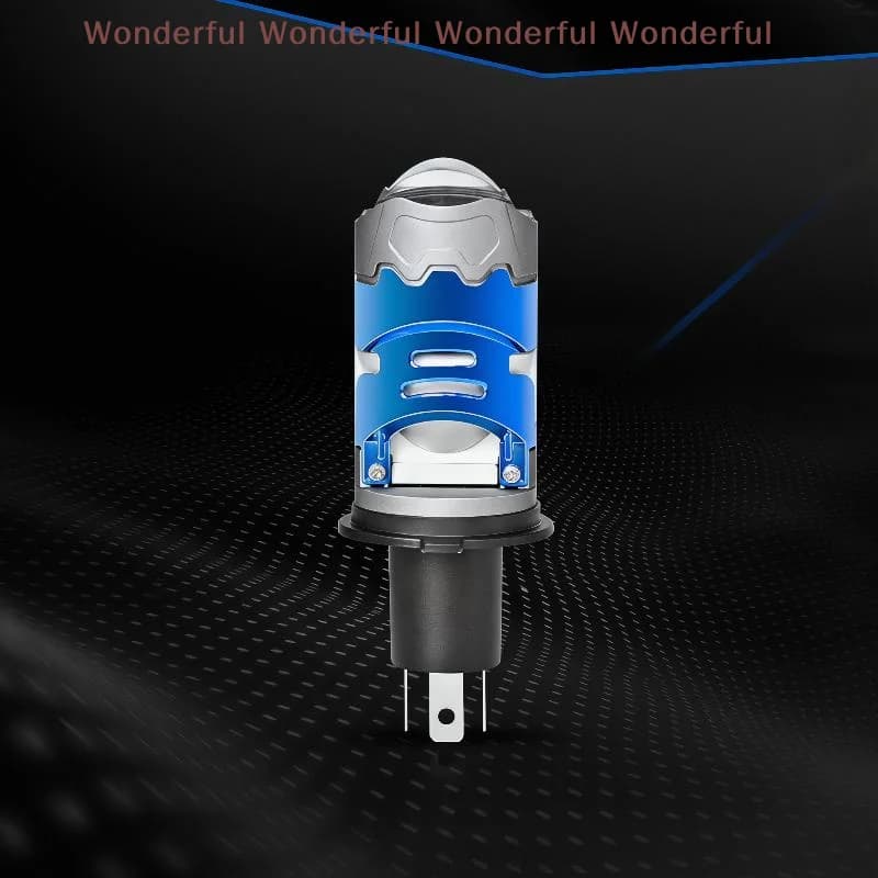 Faro LED H4 da 110W con Lente Mini Proiettore, Abbaglianti e Anabbaglianti, 6000K, Ventola Turbo, 12V, Aggiornamento per Illuminazione Auto