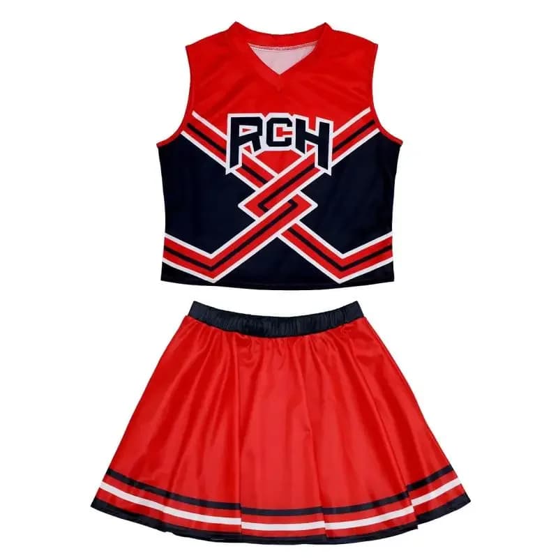Womens Halloween Cheerleader Cosplay Outfit Bring it On Printed Tank Top Mini Skirt Uniform In Stock