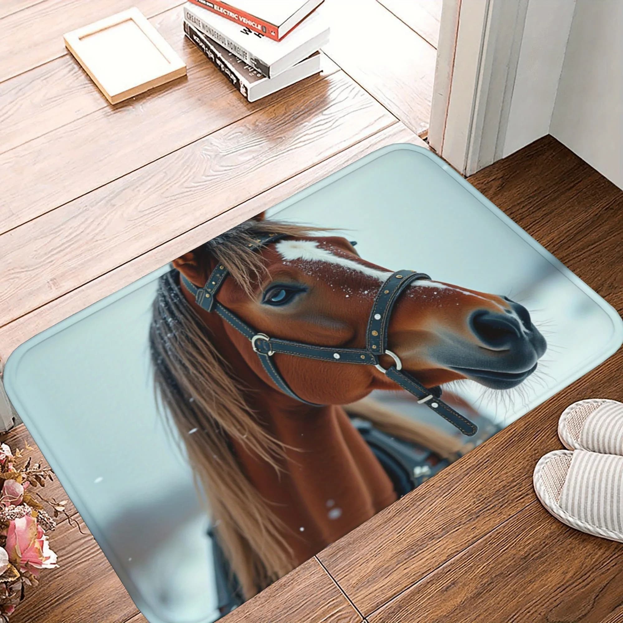 1PC Cavallo Con Reine Modello Tappeto Da Cucina Antiscivolo Zerbino Pop design Tappeto Da Bagno Tappetino Da Bagno Tappeto per la Casa Lavandino Lavanderia Decor