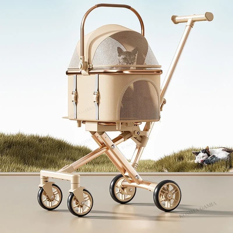 Nuovo Passeggino Separabile per Animali Domestici, Passeggino Portatile per Gatti con Chiusura Rapida, Passeggino Universale Leggero per Cani e Gatti da Viaggio