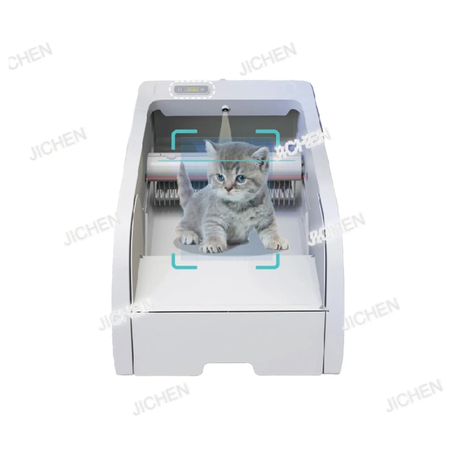 ZQA Lettiera per gatti intelligente Padella per gatti autopulente automatica Semi chiusa Trainer per toilette Prodotti per animali domestici con app A prova di odore per gatti
