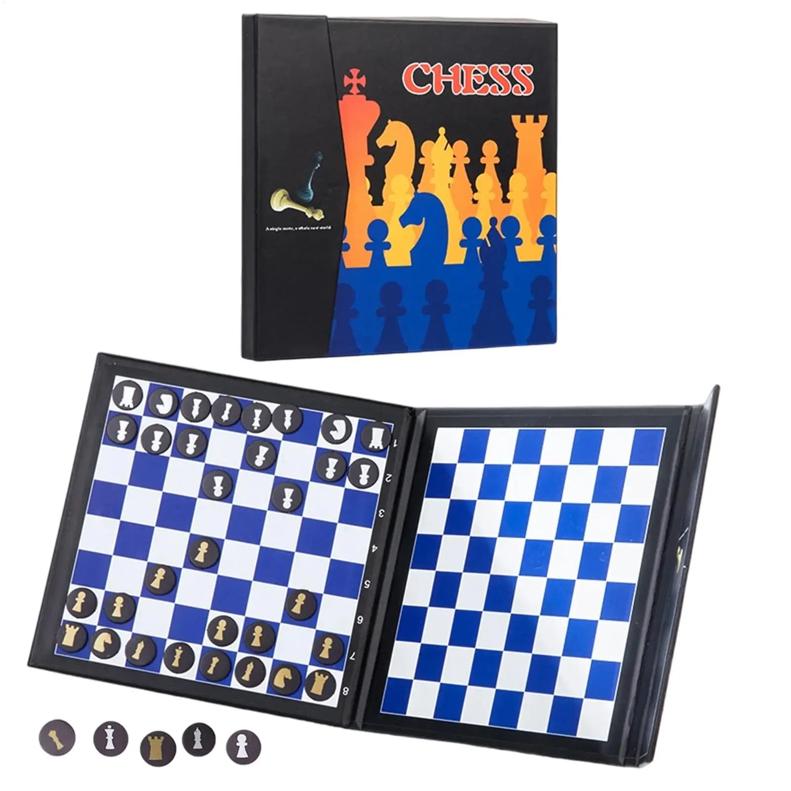 Small Chess Set Fun Foldable Portable Learning Game Activities Mini Chess Set For Birthday Party Home Family Time Boys Kids