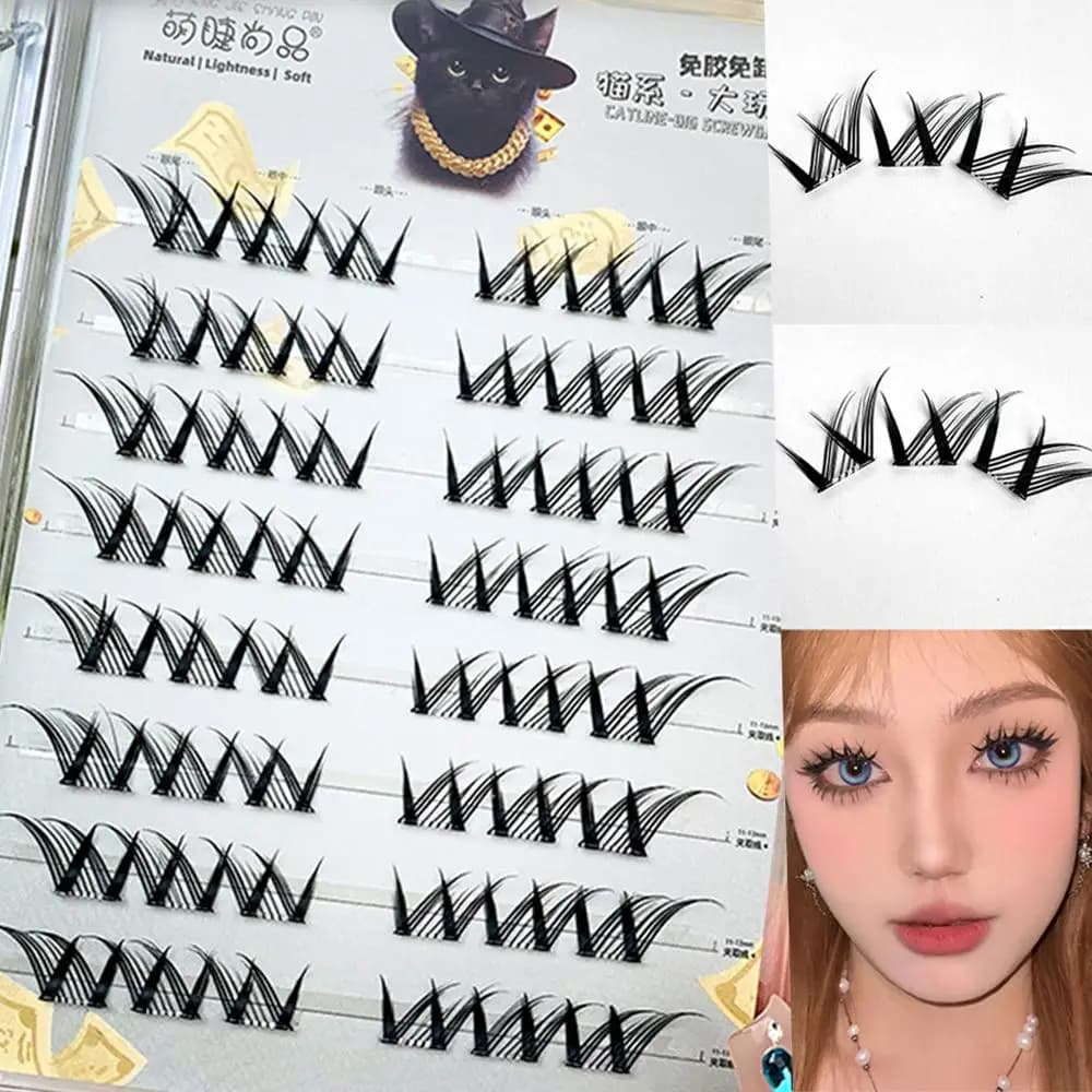 Reusable C Curl Without Collar, Natural Fox Eye Effect, Individual Eyelashes Style Manga