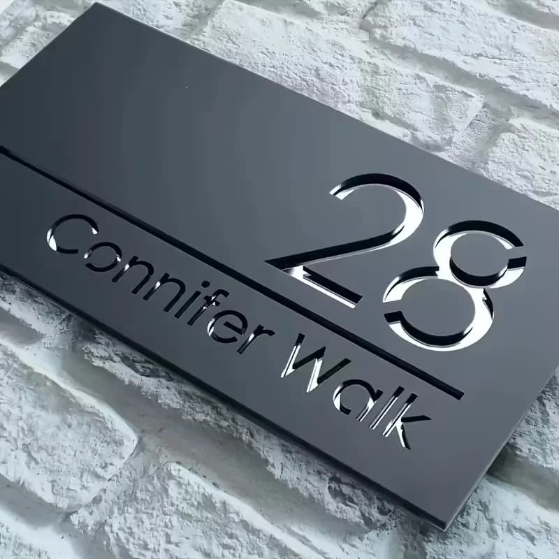 Targa Personalized Civic Number in Double Layer, Civic Number, for Home, Apartment, Postal Box Decoration