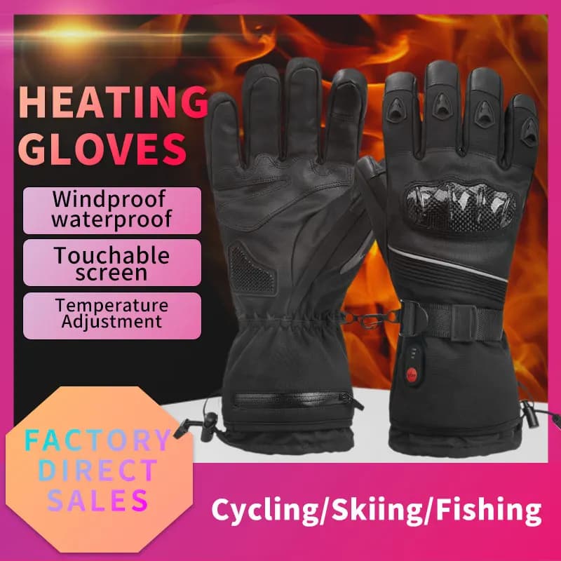 Guanti Invernali Multifunzione Riscaldanti, Termici, Antivento, Impermeabili, Antiscivolo per Ciclismo, Sci, Sci di Fondo, con Funzione Touch Screen