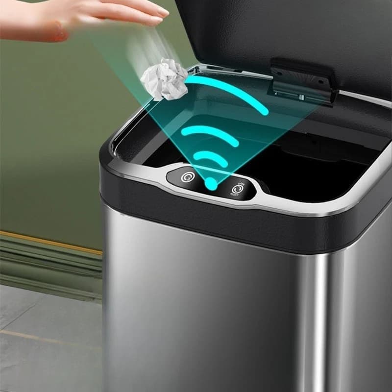 Cucina sanitaria italiana intelligente con coperchio in acciaio inox automatico soggiorno pattumiera a induzione per uso domestico