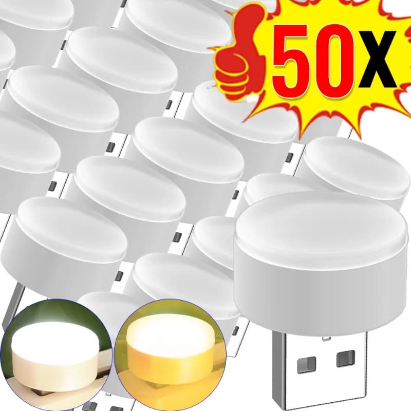 Mini USB Night Light Bulbs Warm White Eye Protection Book Reading Lights USB Plug PC Mobile Power Charging LED Lamps Wholesale