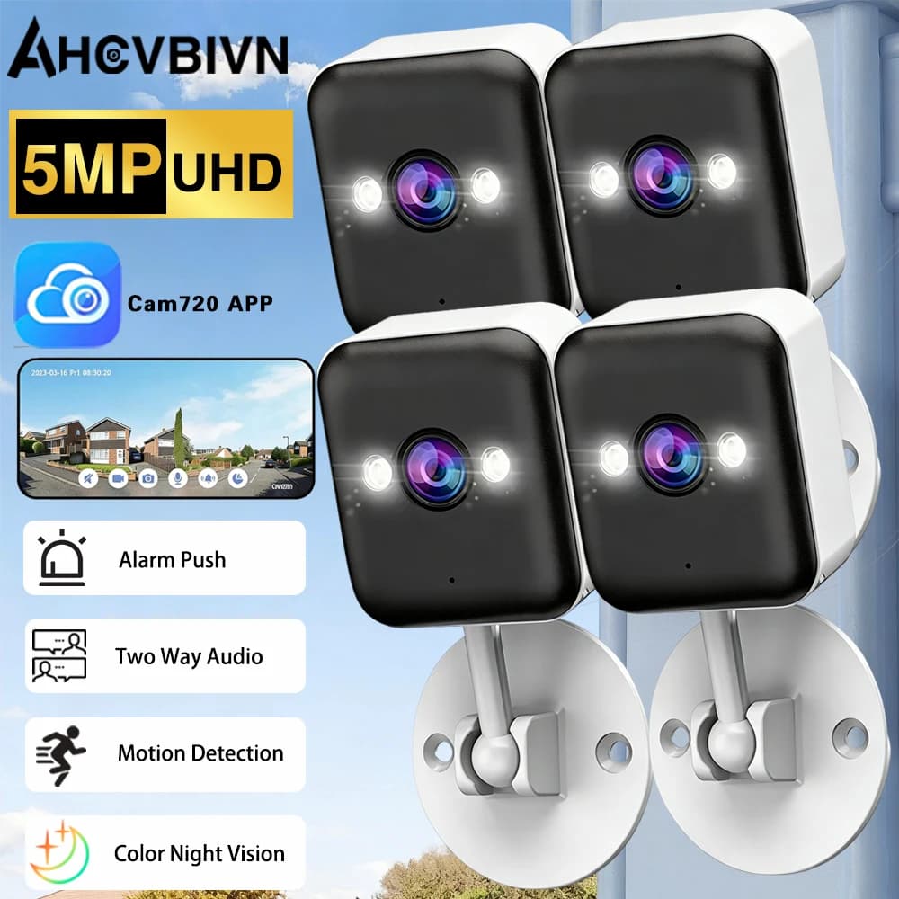 Telecamera IP Mini Cube 5MP WiFi per Interni con Audio Bidirezionale, Rilevamento Umano, Monitoraggio Bambini e Animali Domestici, Visione Notturna, Sicurezza CCTV