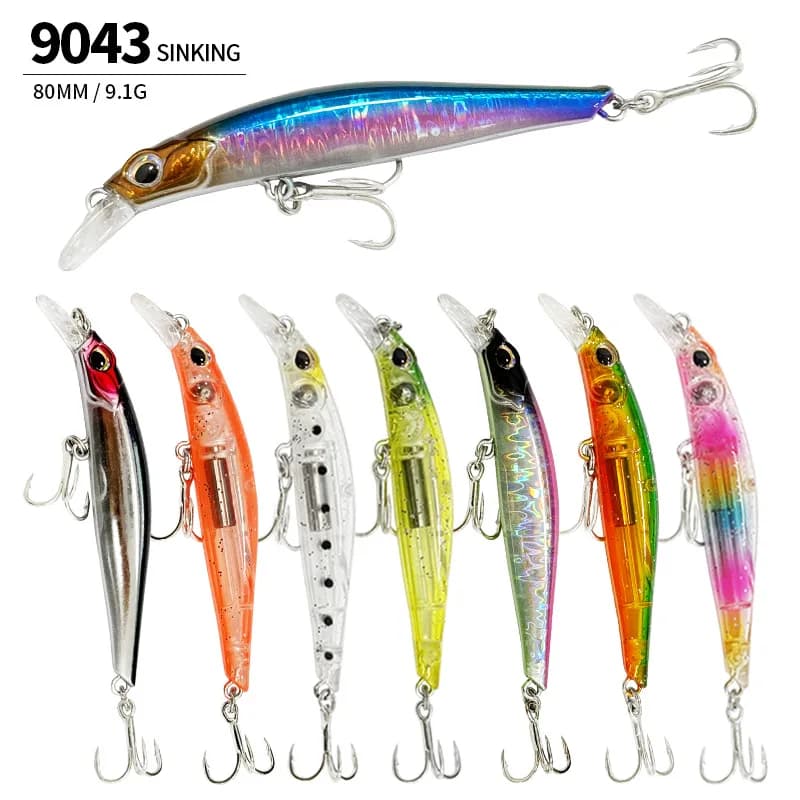 Minnow 80mm 9.1g 80S Wobbler Swimbait Jerkbait for Puppy and Trout, Super Magnet Fishing Supplies