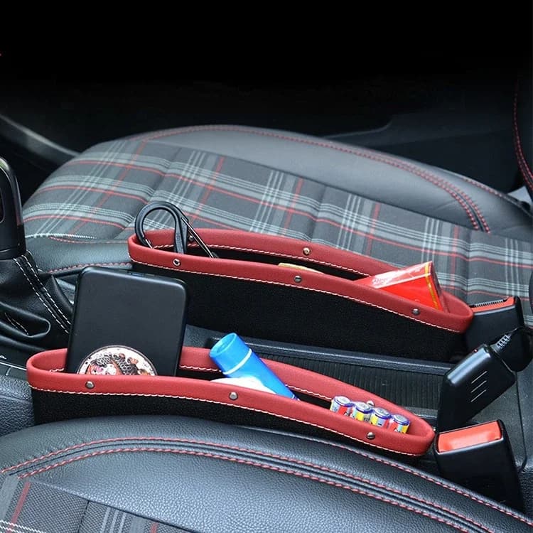 Organizzatore per auto, portaoggetti per seggiolino auto, tasca con fessura, raccoglitore multifunzionale per sedile conducente, portabicchieri, accessori per auto