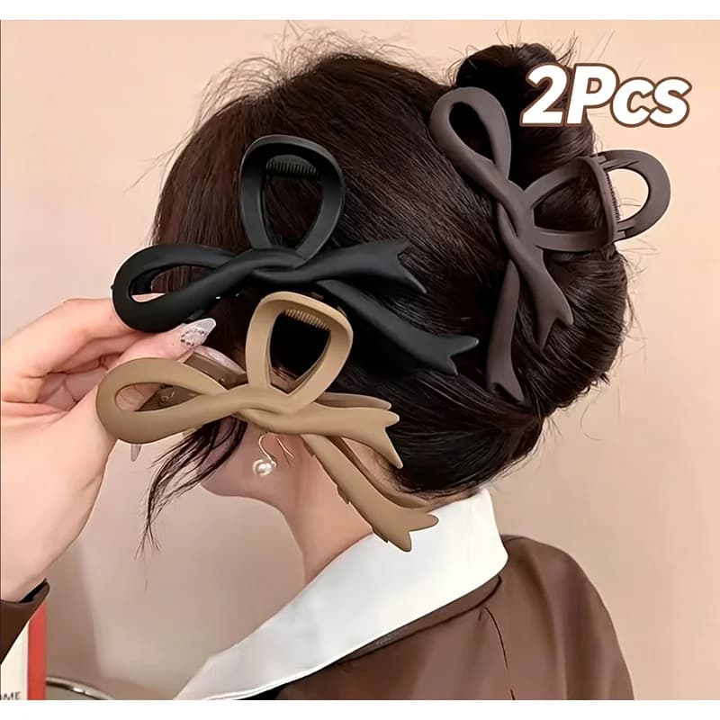 2Simple butterfly-shaped hair claw clip for women, matte finish hair accessory for updos