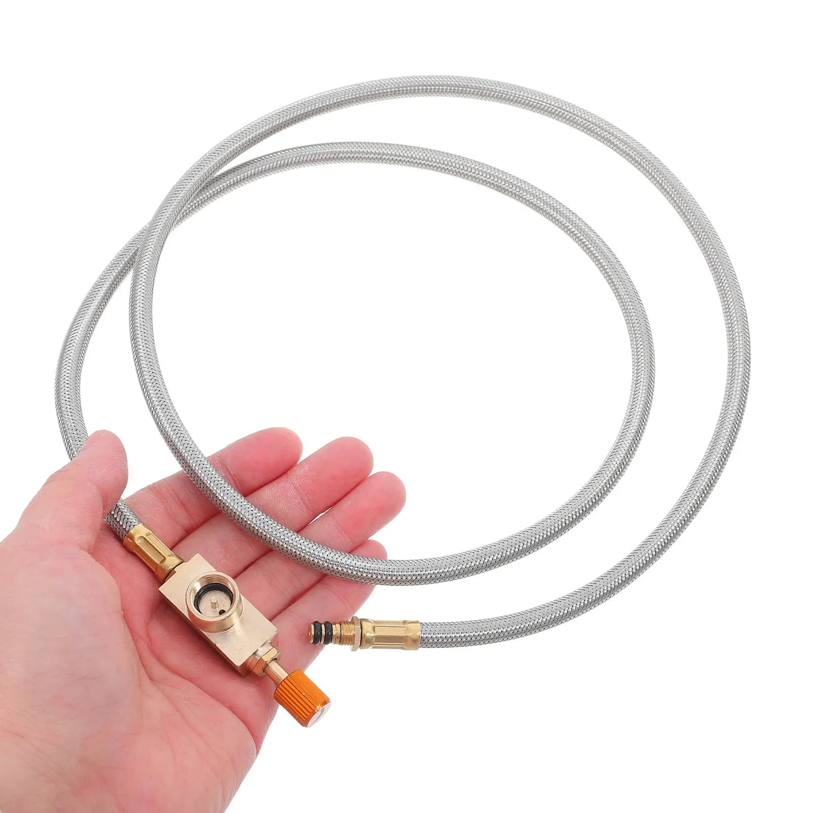 Adattatore per bombola di gas da esterno con prolunga per tubo lungo, tubo leggero per bruciatore per fornello da campeggio, caminetto, apparecchi a gas, portatile