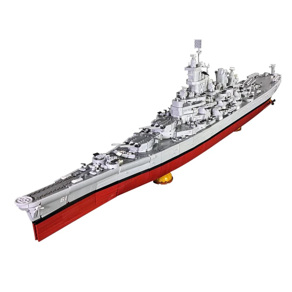 Gobricks MOC USS Iowa BB-61 Corazzata Mattoni Modello USS Missouri BB-63 I crocieri marittimi di classe Lowa Building Blocks Giocattolo Regalo