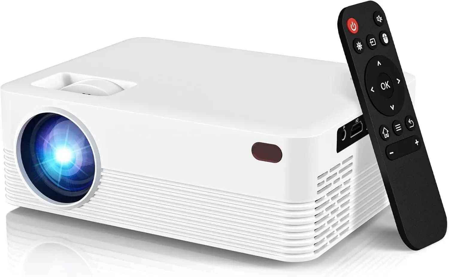 Mini Proiettore Portatile con Wifi e Bluetooth, Full HD 1080P, 300 ANSI, Compatibile con Smartphone HDMI USB per Casa e Esterni