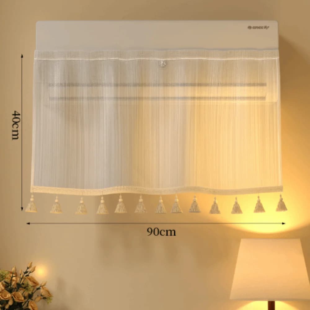 Removable Air Conditioner Windshield Curtain Washable With Tassels AC Wind Deflector Cover Indoor AC Wind Block Curtain