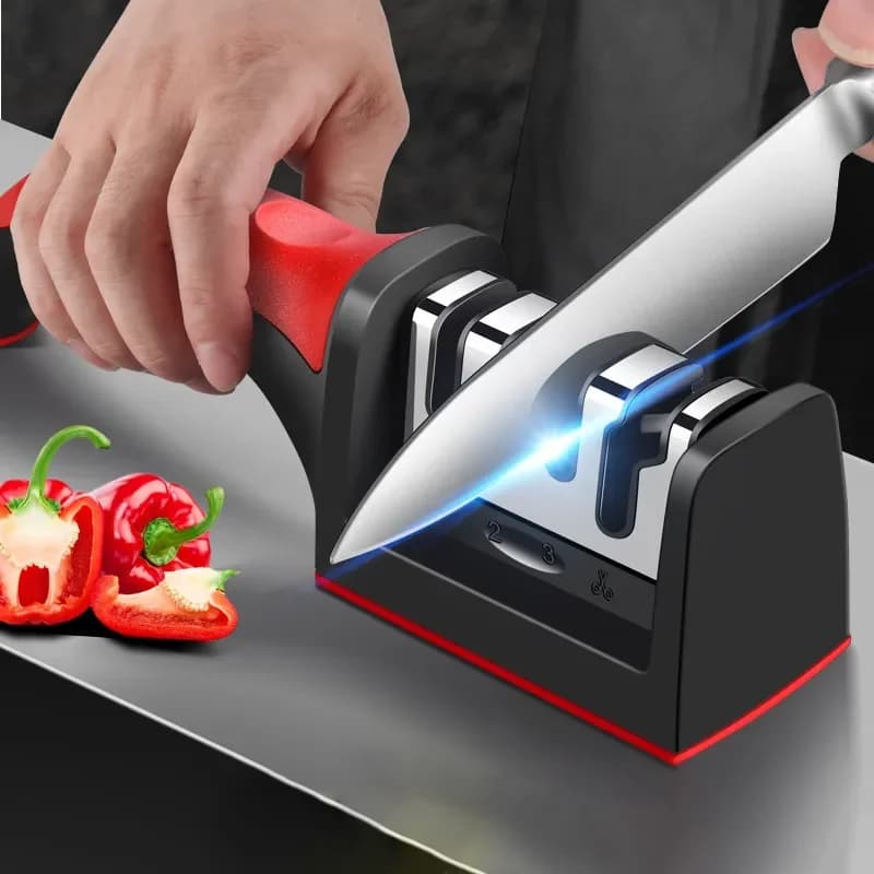 3-phase multifunction portable sharpeners type tool to quickly sharpen with anti-slip cabinet kitchen gadget accessories