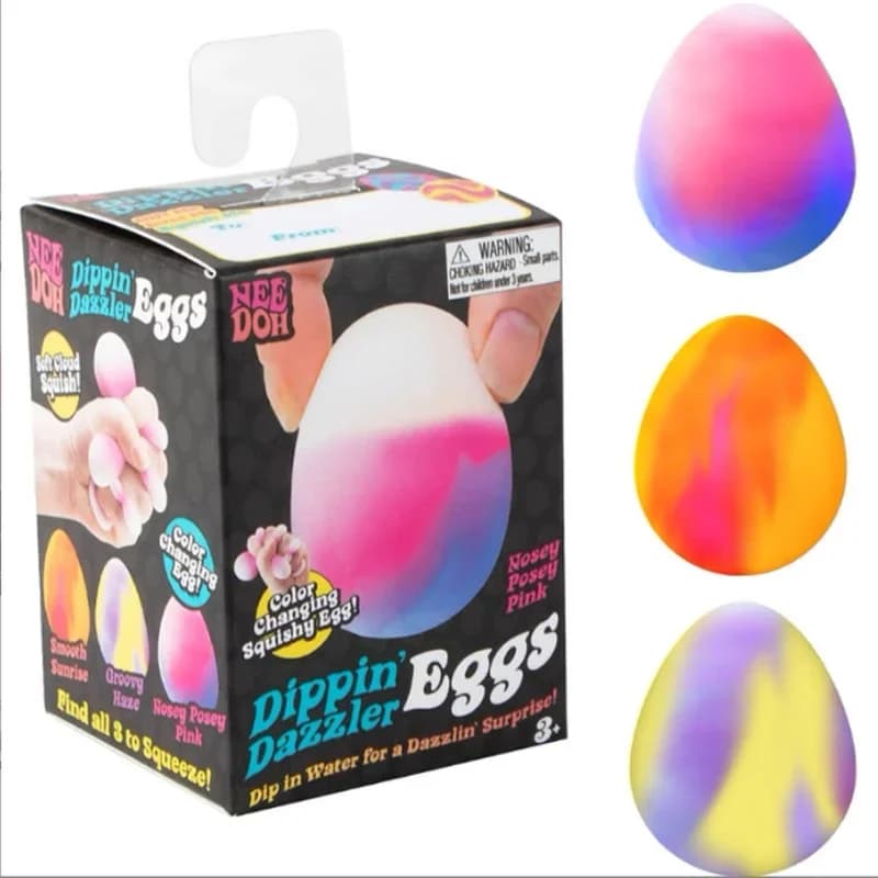 Nee Doh Dippin Dazzler Egg Blind Box Slime che cambia colore con acqua, antistress sensoriale, giocattolo da schiacciare per bambini e adulti