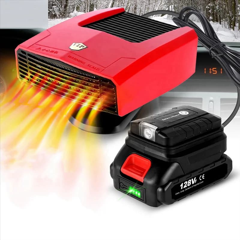Le migliori offerte 4 in 1 Riscaldatore per auto Ventola di riscaldamento di raffreddamento elettrica Parabrezza elettrico Disappannante Sbrinatore per batteria 18V