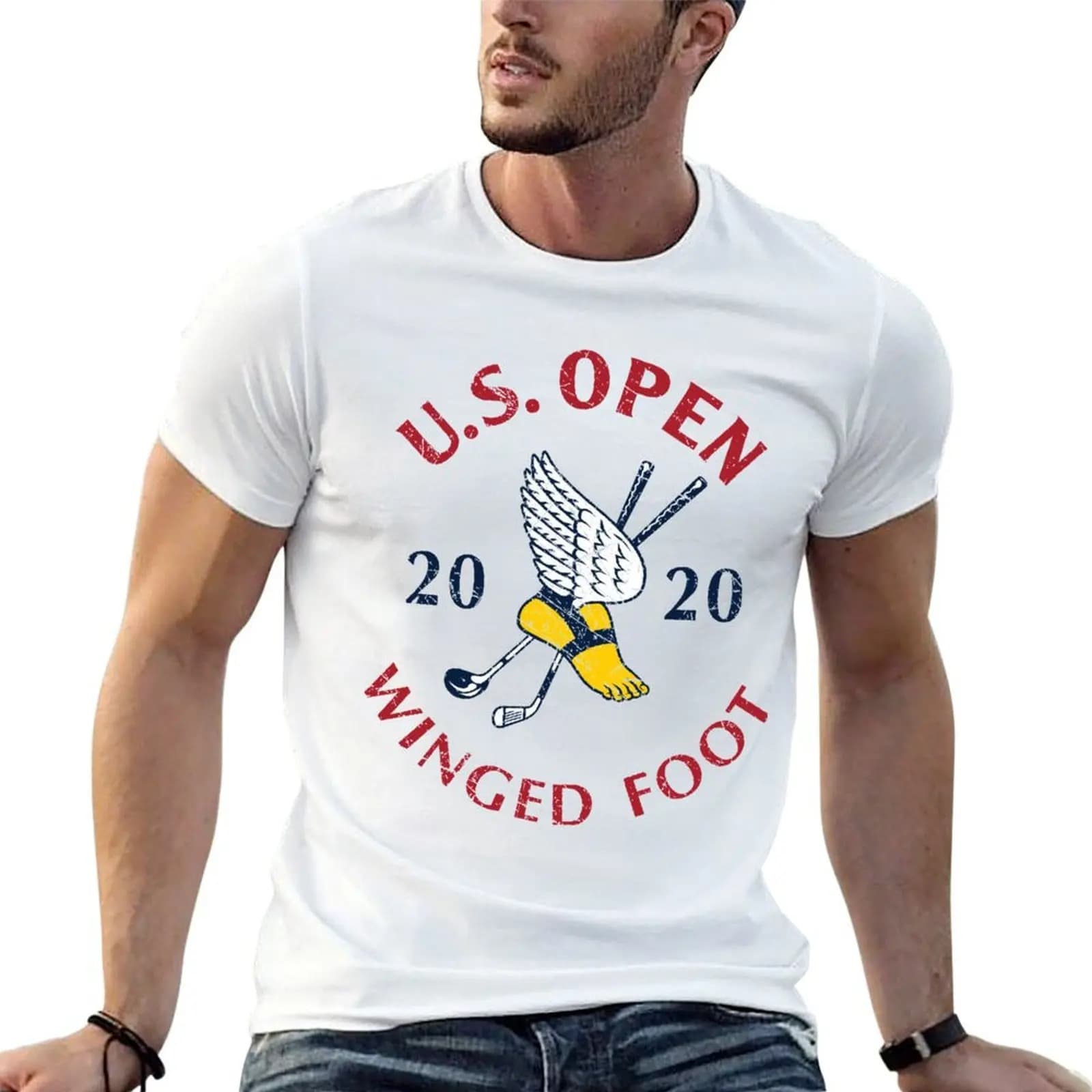T-shirt US OPEN GOLF WINGED FOOT 2020, magliette divertenti da uomo, t-shirt da uomo con grafica semplice, t-shirt da uomo