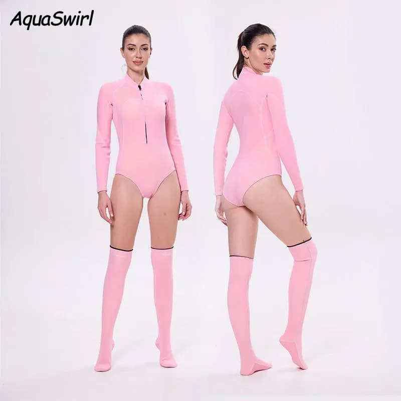 Muta da Immersione da Donna 2MM, Asciugatura Rapida, Elastica, a Maniche Lunghe, Protezione Solare, per Snorkeling e Surf, Anti-freddo