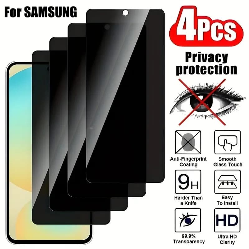 4 pieces privacy protection tempered glass screen for Galaxy S24 S23 Fe A56 A55 A54 A36 A35 A25 A23 A16 A15 A14 A13 A06 glass