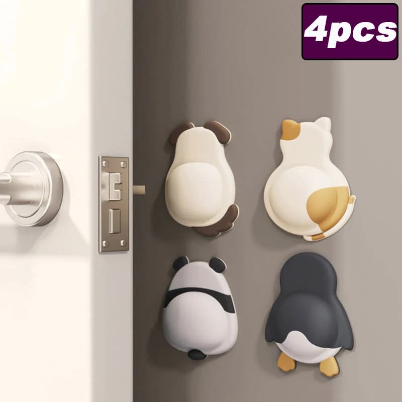 Adesivi per fermaporta in silicone per animali domestici Anti collisione Maniglia autoadesiva Paraurti Proteggi pad Anti-shock Tappetino per fermaporta muto