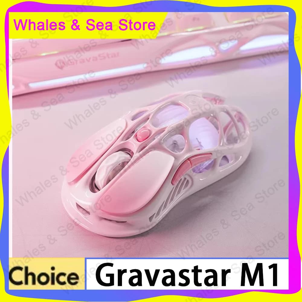 Mouse Wireless Gravastar M1 in Magnesium League with Chip 3395, Design a Tre Fori for Esports and Gaming