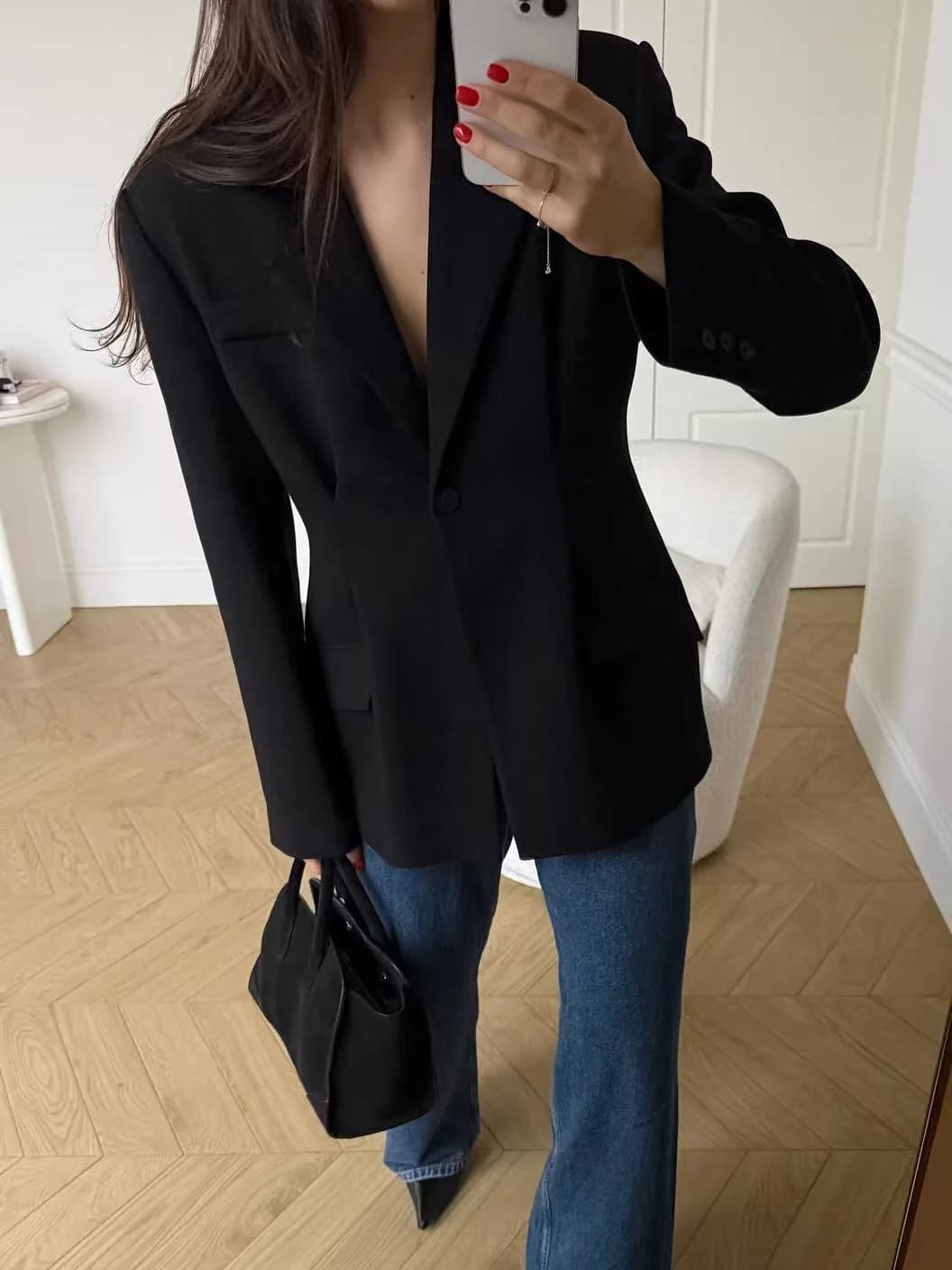 Giacca Elegante Slim Fit alla Moda, Versatile e Casual, in Poliestere, da Donna, Lunghezza Media, Manica Lunga, Monopetto, Tinta Unita