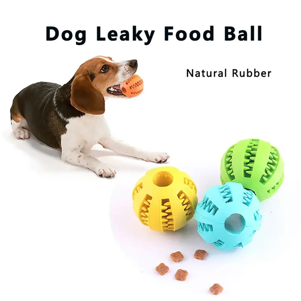 Palla erogatrice per dolcetti per cani - Giocattolo da masticare in gomma naturale per la pulizia dei denti, giocattolo puzzle interattivo elastico per alleviare la noia