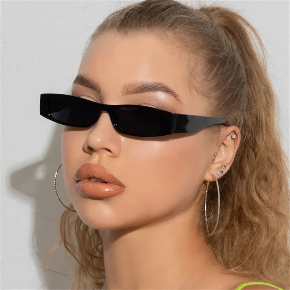 1PC Small Rectangle Sunglasses Unisex Retro Square Narrow Frame Sun Glasses Trendy Vintage Streetwear Eyewear Shades UV400