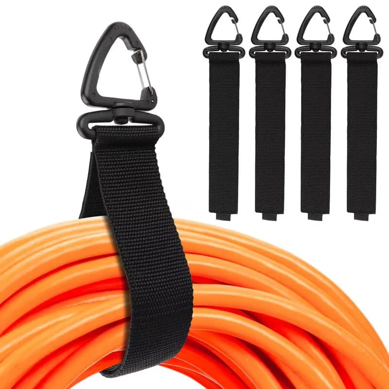Cord Organizer Holder with Rotate Buckle Wire Manager Power Cord Management Nylon Heavy Cord Storage Straps for Cables Hoses