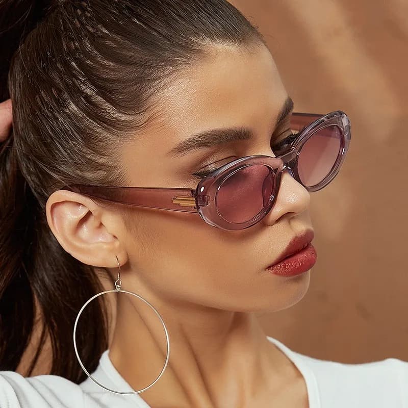 Samjune Small Frame Vintage Sunglasses WOMEN Glasses Male Fashion Shades Oval Retro