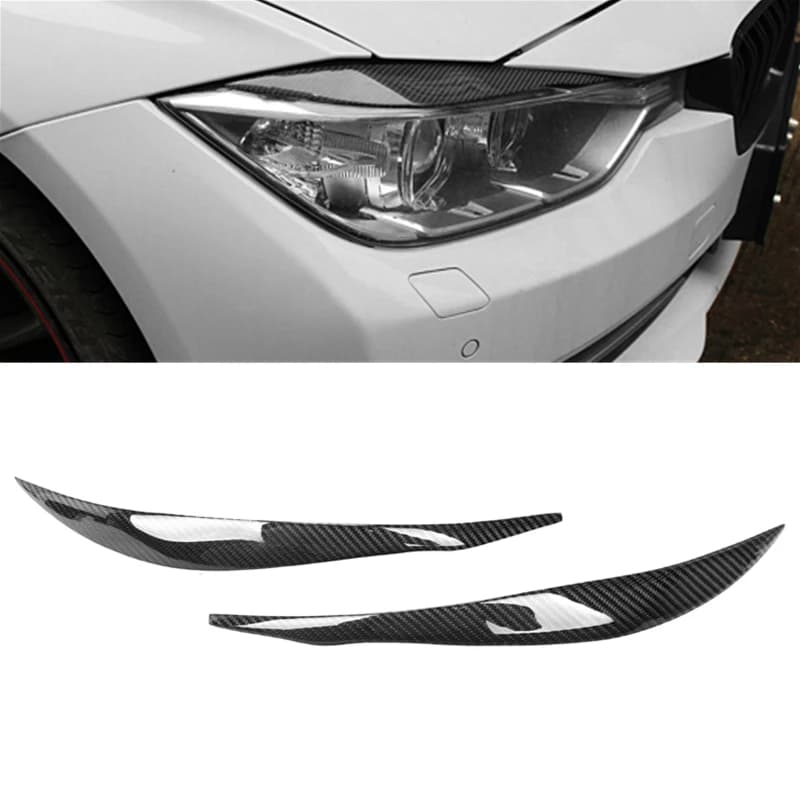 Fari in fibra di carbonio a secco Sopracciglia Palpebre per BMW F30 F35 Sopracciglia per fari anteriori Accessori serie 3