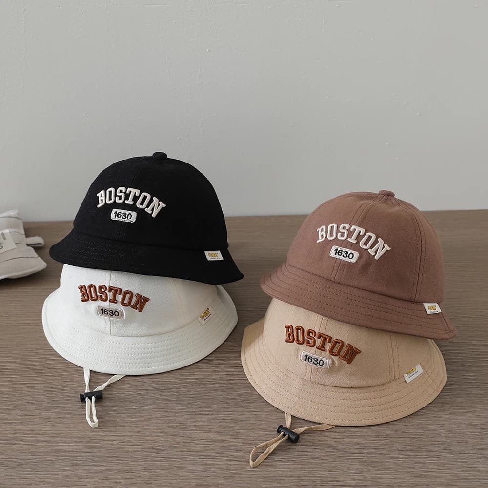 Kids Fishing Hats Spring Autumn Sun Hats Ricamati BOSTON for Newborns and Children Accessories for Girls Bucket Hat