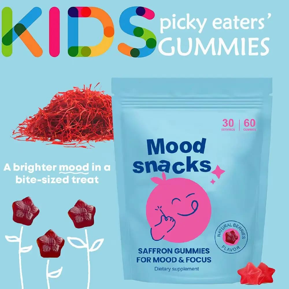 Children's Inflatable Saffron Candy Children's Mood Supplement Boost Vegan Gommosa Vitamin: Magnesium Citrus Calm Supplement for Kids