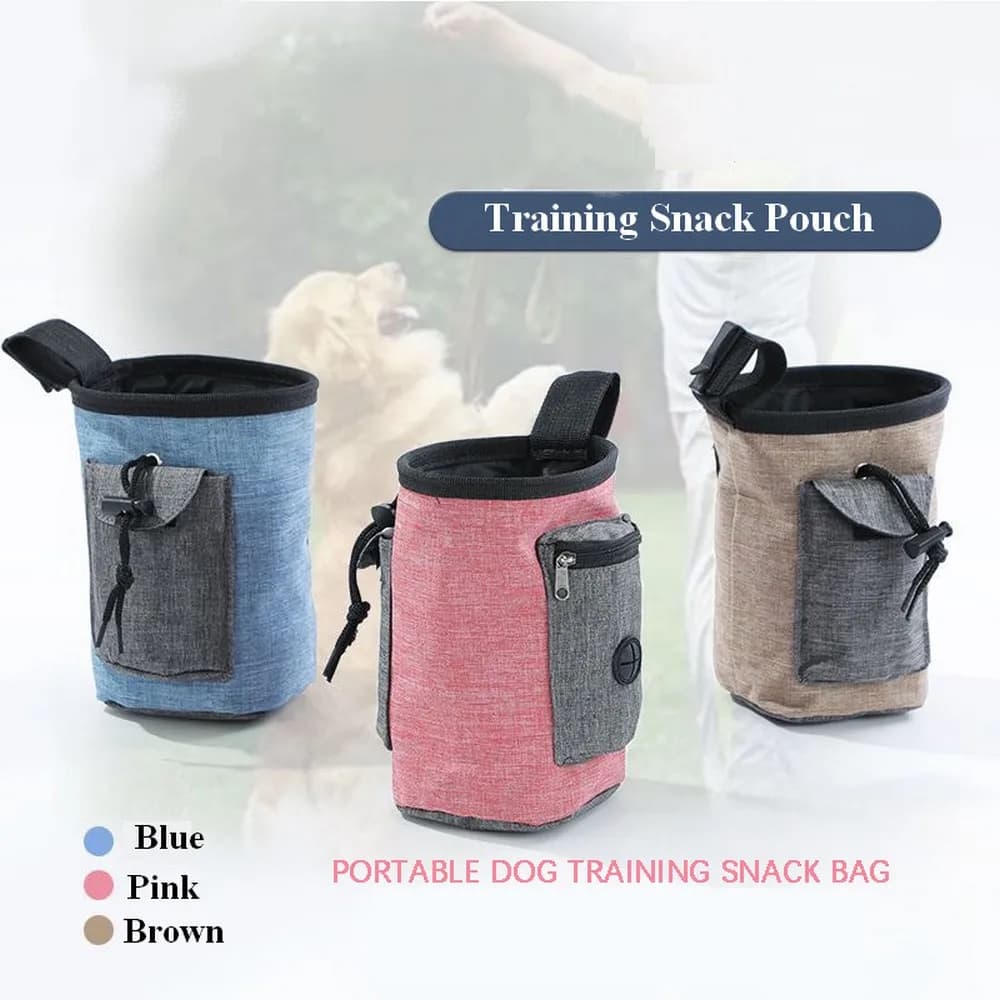 Portable Pet Treat Bag Food Holder Adjustable Waist Belt Garbage Snack Pouch Folding Bowl Multi-function Outdoor Dog Training