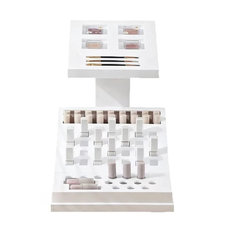Espositore in acrilico per cosmetici, porta rossetti e pennelli da trucco da banco, espositore da banco per centri commerciali