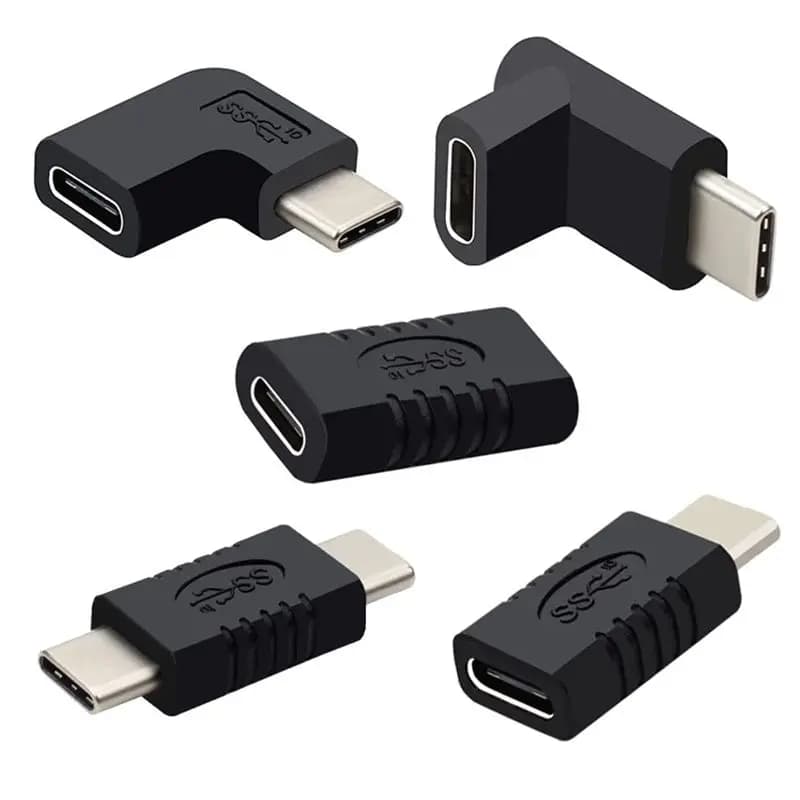 Type-C Male to Female Adapter Elbow USB-C Up and Down Bend 90 Degrees Male to Female Data Cable Extension Adapter