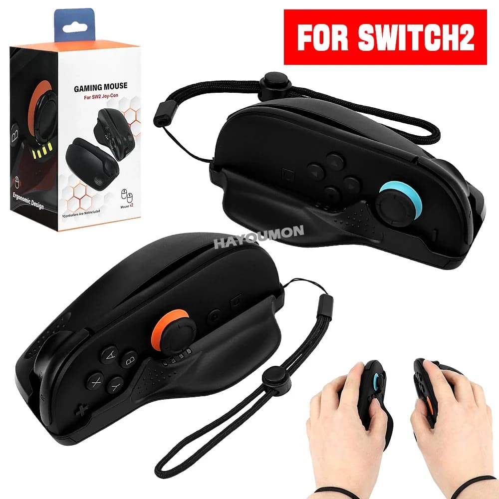 1 Support Paio for Game Controller, Stable Control for Shooting Games, Desk Mouse Support for Switch 2, Black