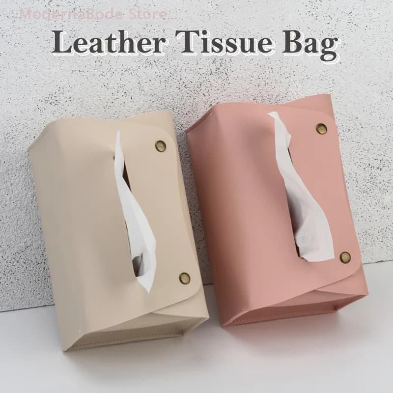 【M】1PC Household Pu Leather Tissue Box Desktop Decoration Suitable For Dining Room Living Room Kitchen Tissue Storage Box