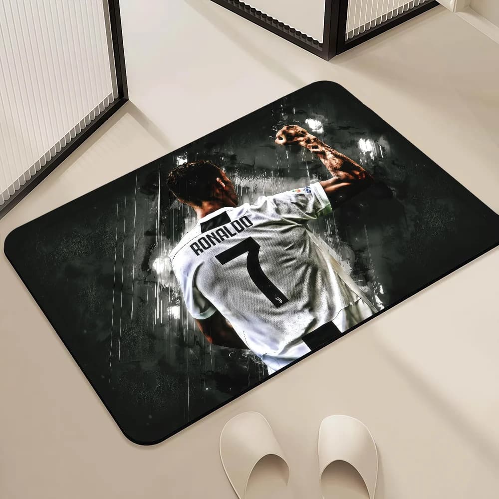 Tappeto d'ingresso R-Ronaldo, Tappetino da comodino CR7, Decorazione per pavimento bagno, Tappeto corridoio C-Cristiano, Tappeto per soggiorno e balcone