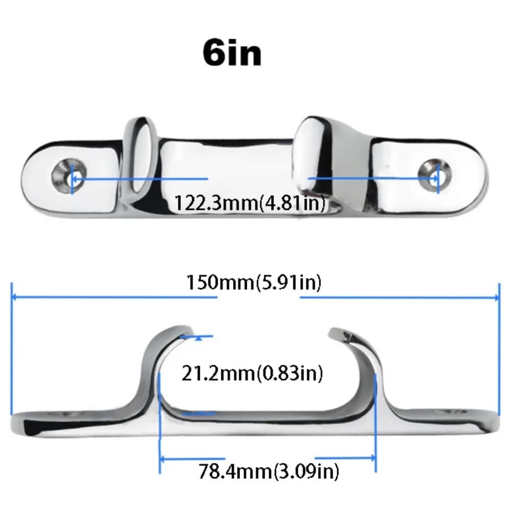 Guida per corda per barca in acciaio inossidabile 316 Argento lucido Paratelaio dritto da 4/5/6/8 pollici Dimensioni 102 mm Bitta per linea di design dritto
