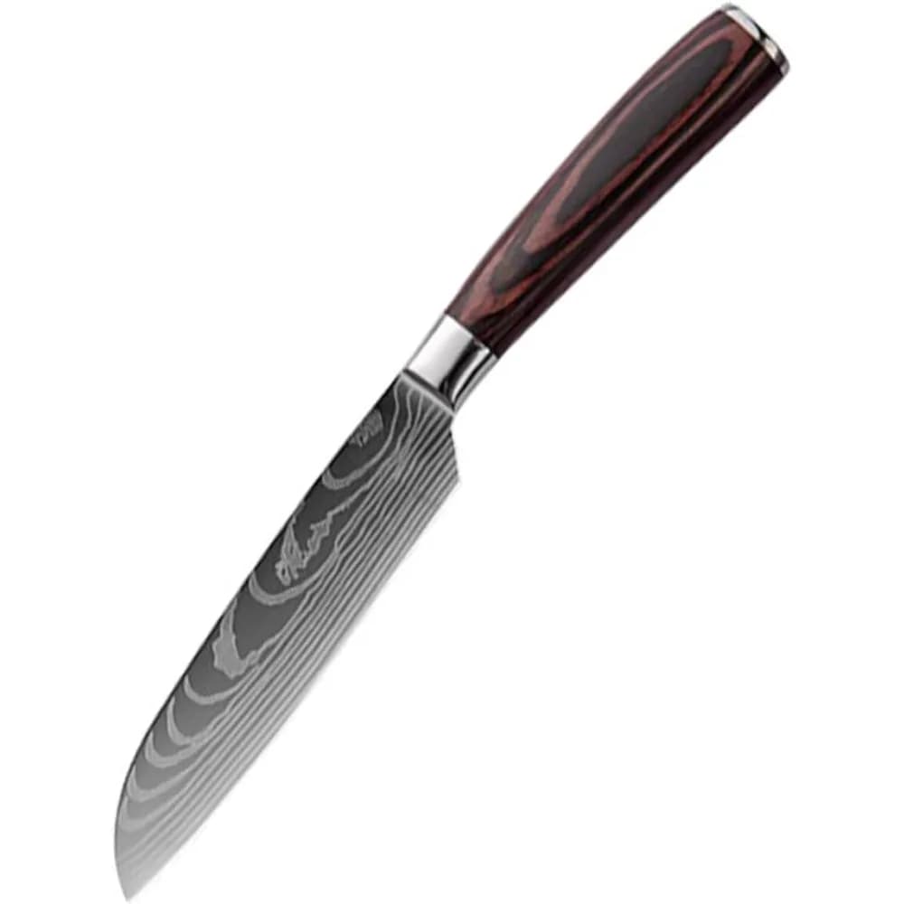 Japanese multipurpose knife, stainless steel peeling knife, chef knife with wooden handle to cut fruit and vegetables