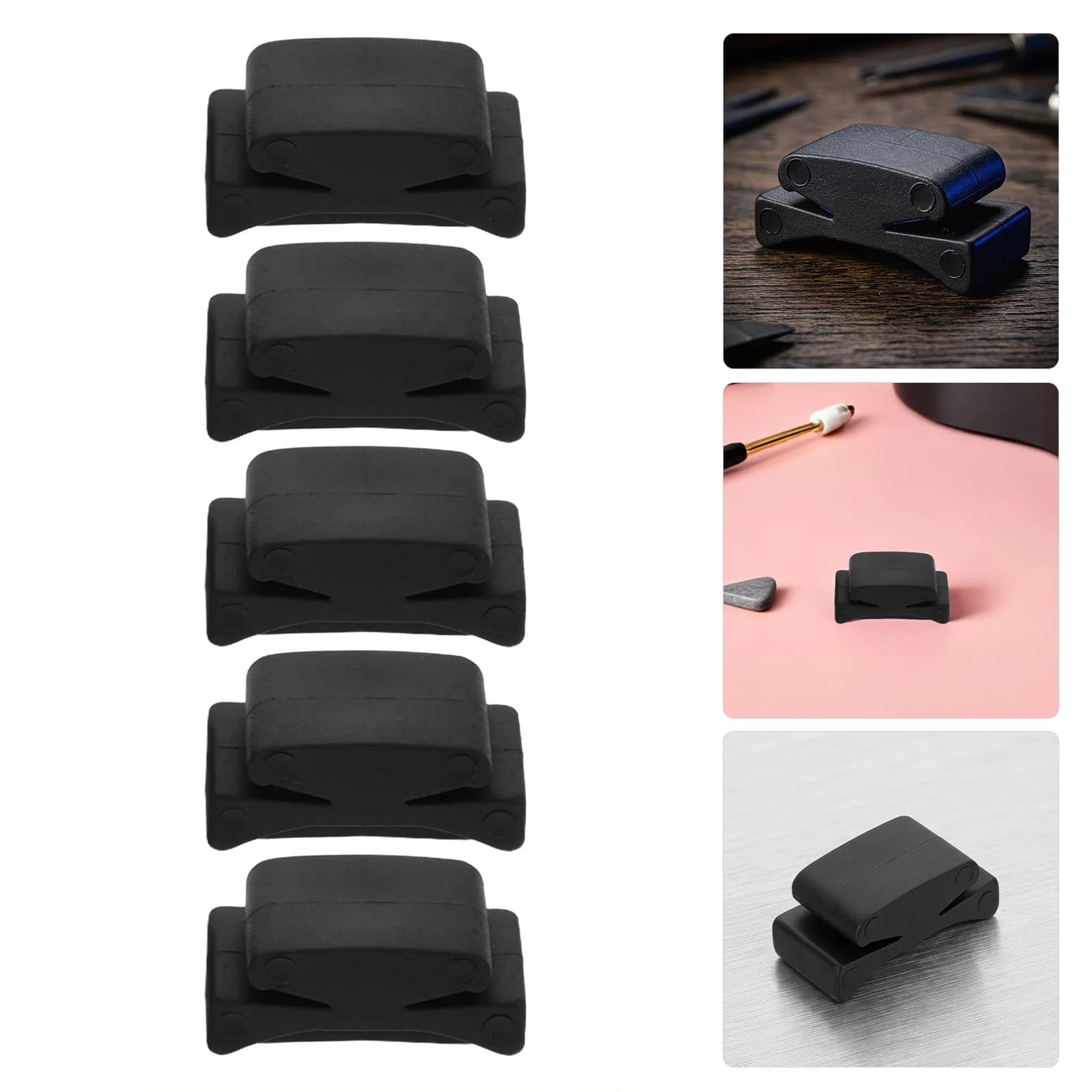 8Pcs Guitar Headstock Pick Holder Soft Rubber Grip for Bass Acoustic Ukulele Convenient Pick Organizer Storage