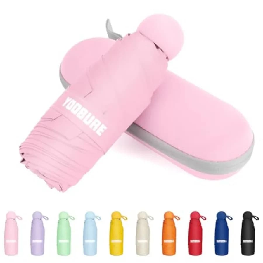 Ombrello da Viaggio Portatile Compatto, Mini Ombrello Tascabile per Borsa, Ombrelli per Protezione UV e Pioggia, Piccolo per Zaino, Ombrello con Protezione UV