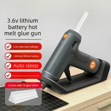Pistola per colla a caldo da 40W con stick di colla trasparente da 7 mm, mini pistola elettrica per uso domestico, strumento di riparazione con regolazione della temperatura, set di stick portatile.